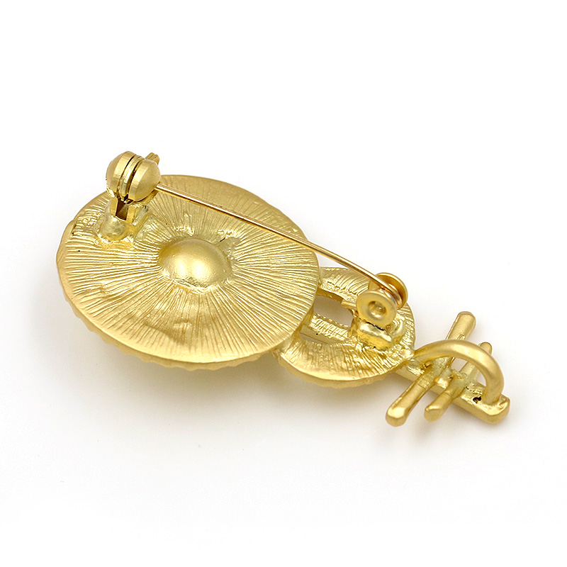 Brosch Kristall pärla Matt SILVER/GULD - 3