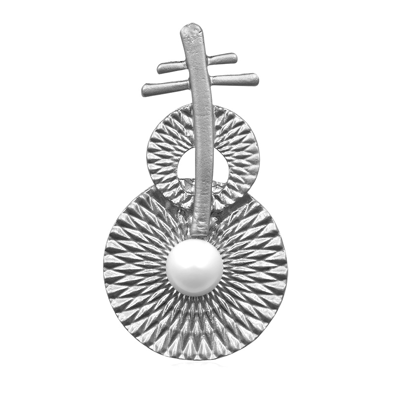 Brosch Kristall pärla Matt SILVER/GULD - 4