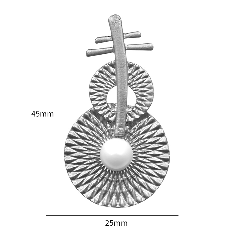 Brosch Kristall pärla Matt SILVER/GULD - 6