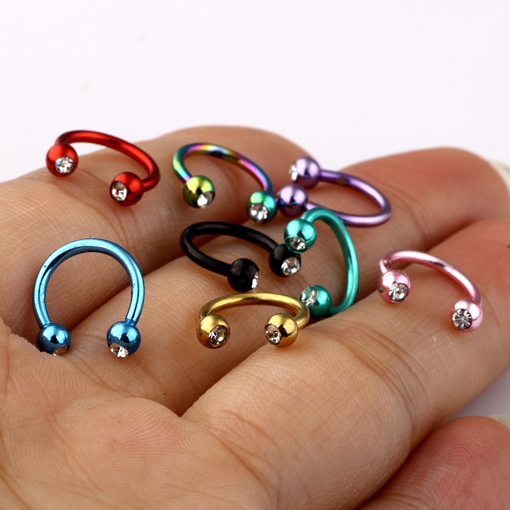Kirurgisk Stål 16g  piercing kristall - 2