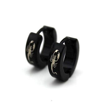 Stainless Steel Earrings Black 4mm 