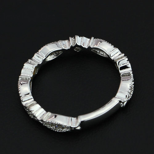 18K WHITE Gold Filled RING engagement - 4