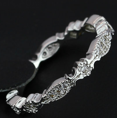 18K WHITE Gold Filled RING engagement