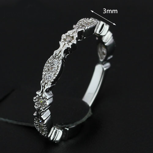 18K WHITE Gold Filled RING engagement - 2