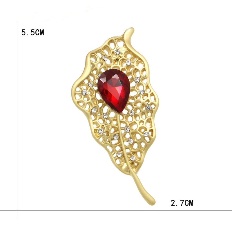Brooch Crystal Leaf  - 5