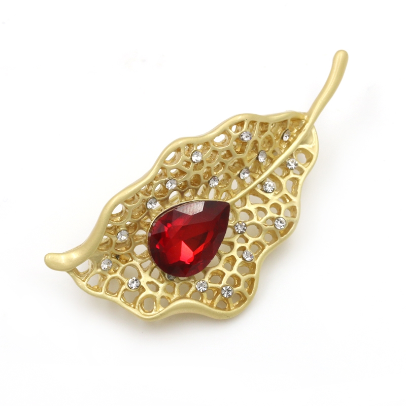 Brooch Crystal Leaf 