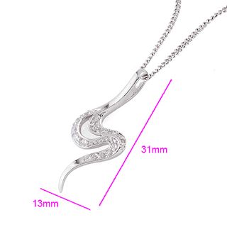 White Gold Filled CZ Pendant - 4