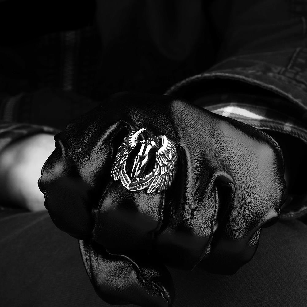 Rostfritt stål ring Punk rocker - 4