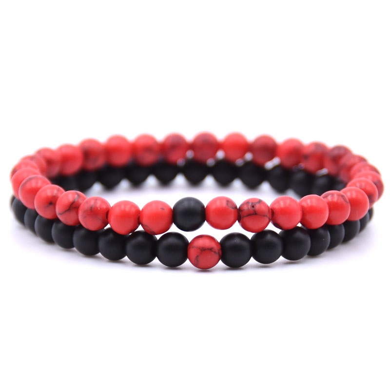 2 st / set naturliga stenar armband 