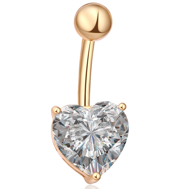 Gold Plated Navel Belly Button Ring Body Piercing Jewelry