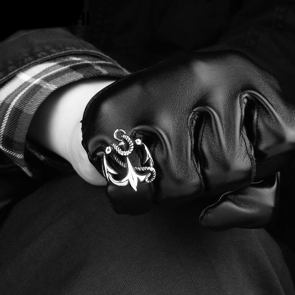 Rostfritt stål ring Punk rocker - 5