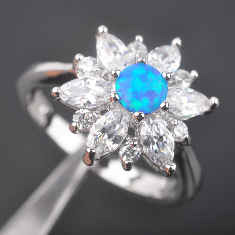Silversmycken filled ring BLÅ Brand Opal - 4
