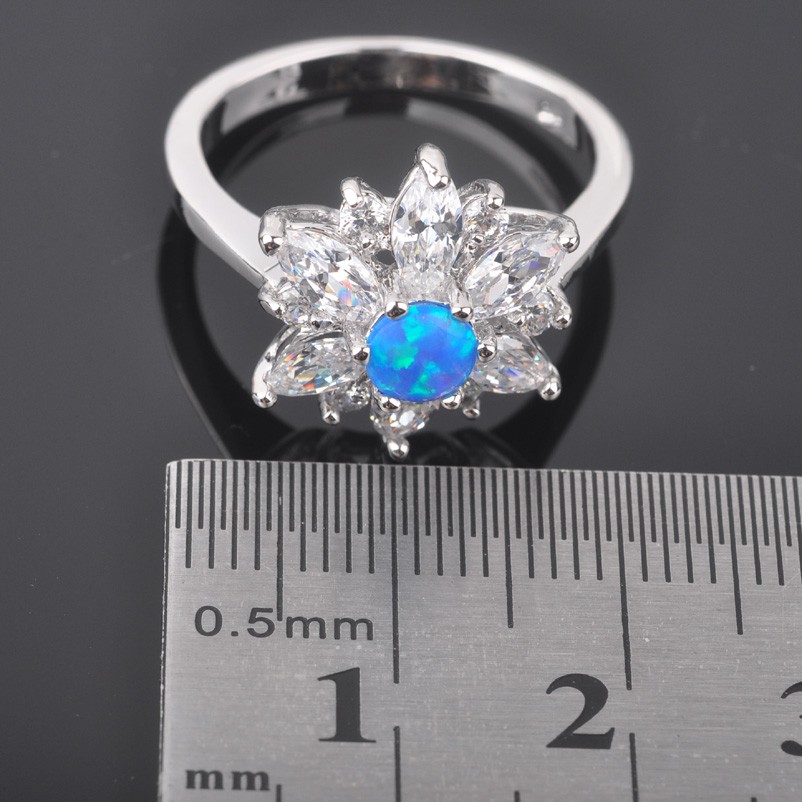 Silversmycken filled ring BLÅ Brand Opal - 5