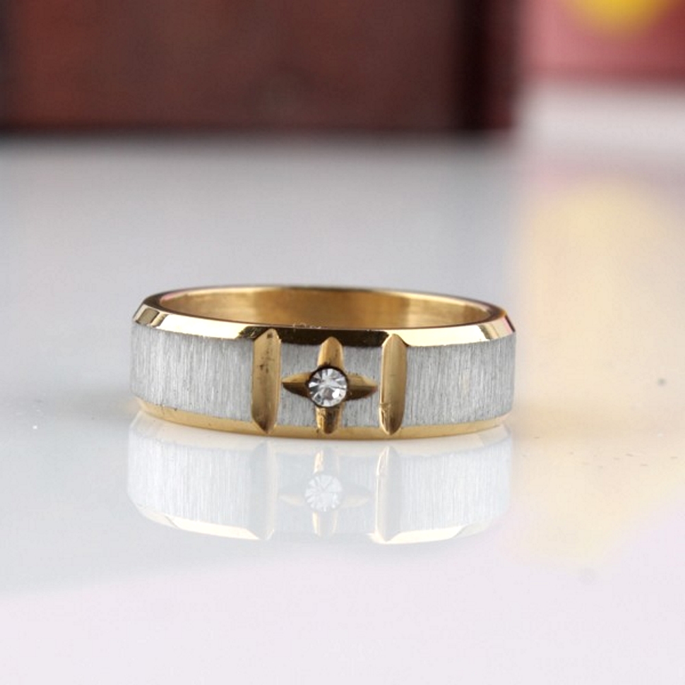 Rostfritt stål ring CZ  - 2