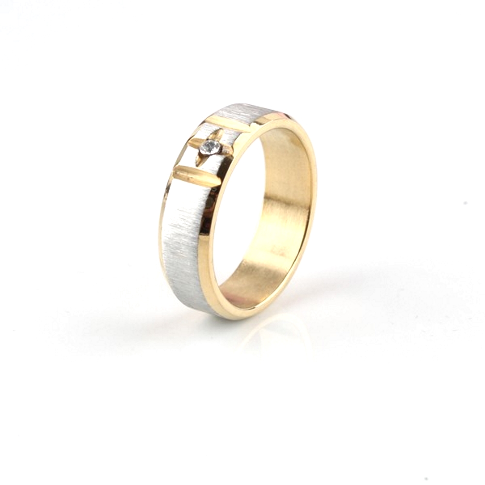 Rostfritt stål ring CZ 