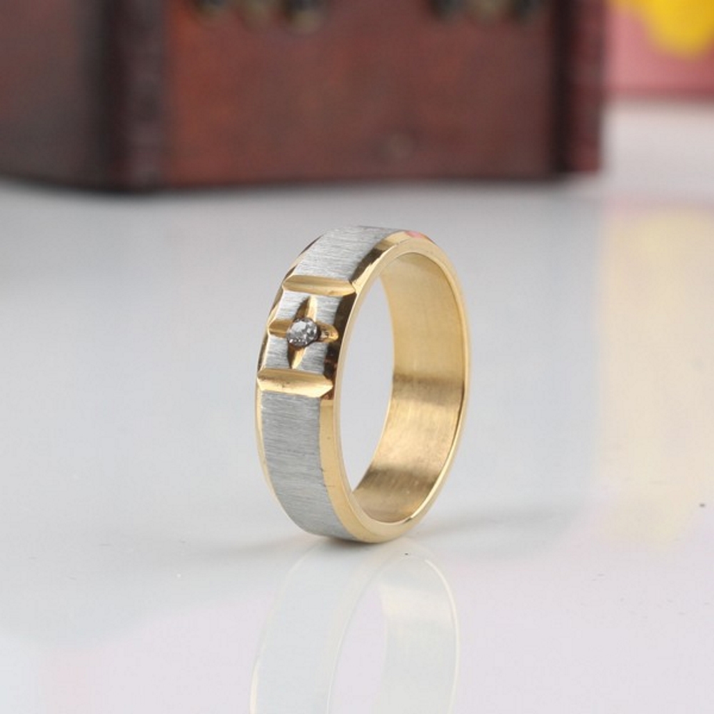 Rostfritt stål ring CZ  - 3