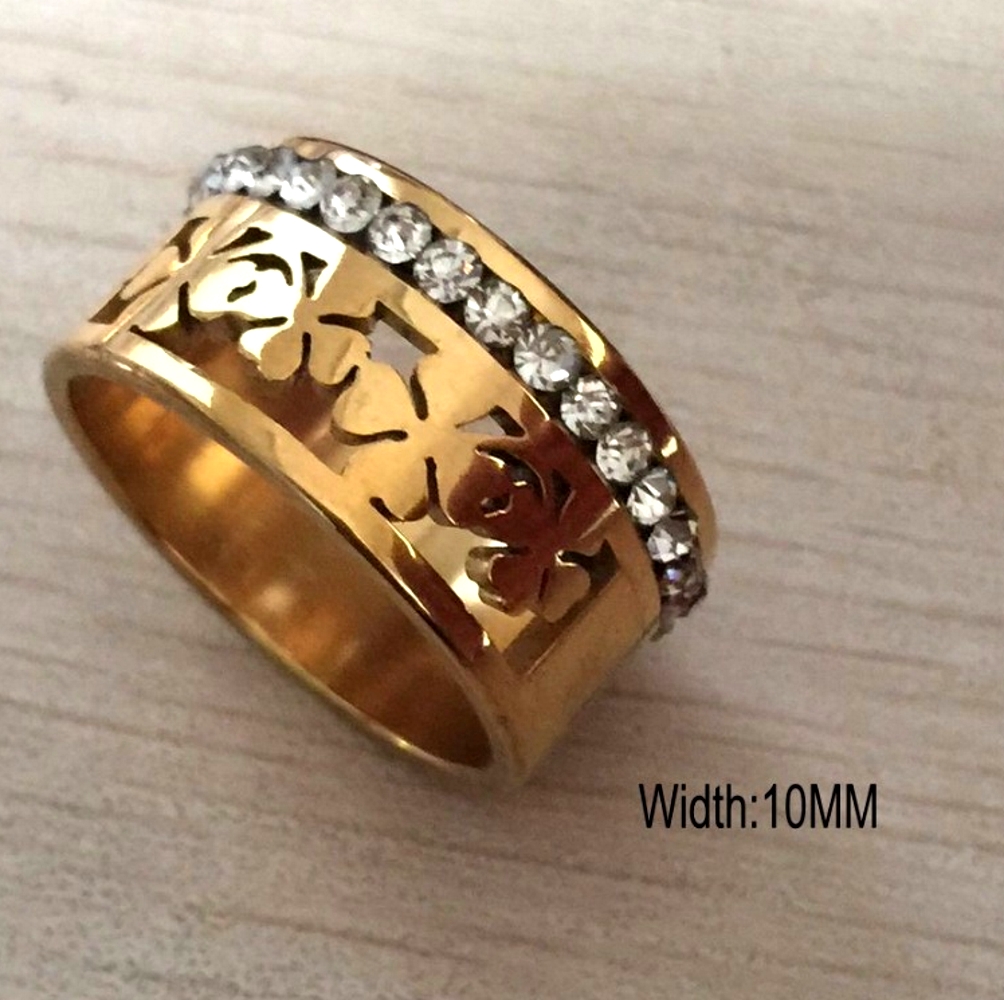 Rostfritt stål ring  18k guld filled - 3