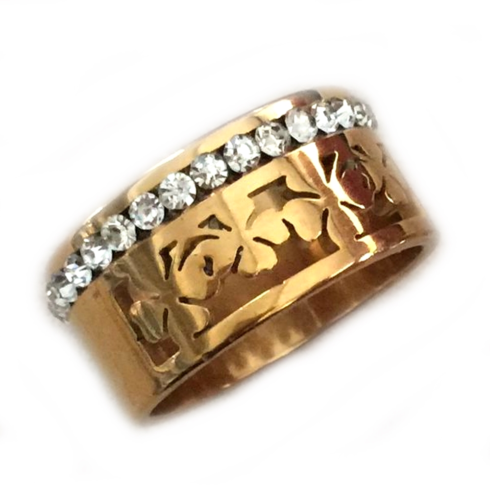 Rostfritt stål ring  18k guld filled