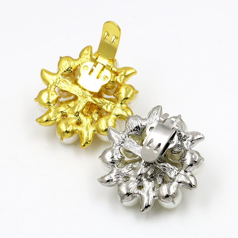 Brosch Kristall pärla SILVER/GULD - 3