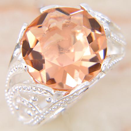 SILVER filled Morganit ÄDELSTEN Silverring 46CTS