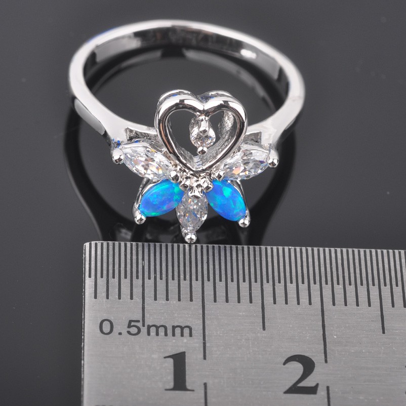 Silversmycken filled ring BLÅ Brand Opal - 3