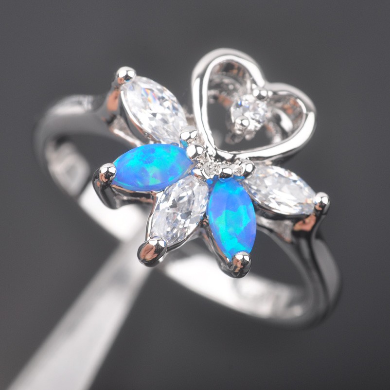 Silversmycken filled ring BLÅ Brand Opal