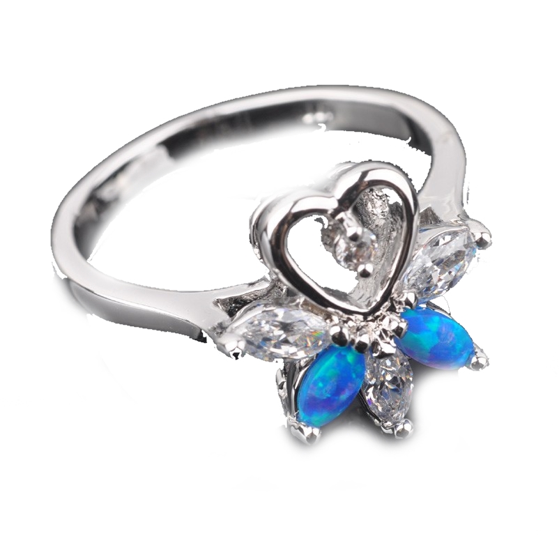 Silversmycken filled ring BLÅ Brand Opal - 2