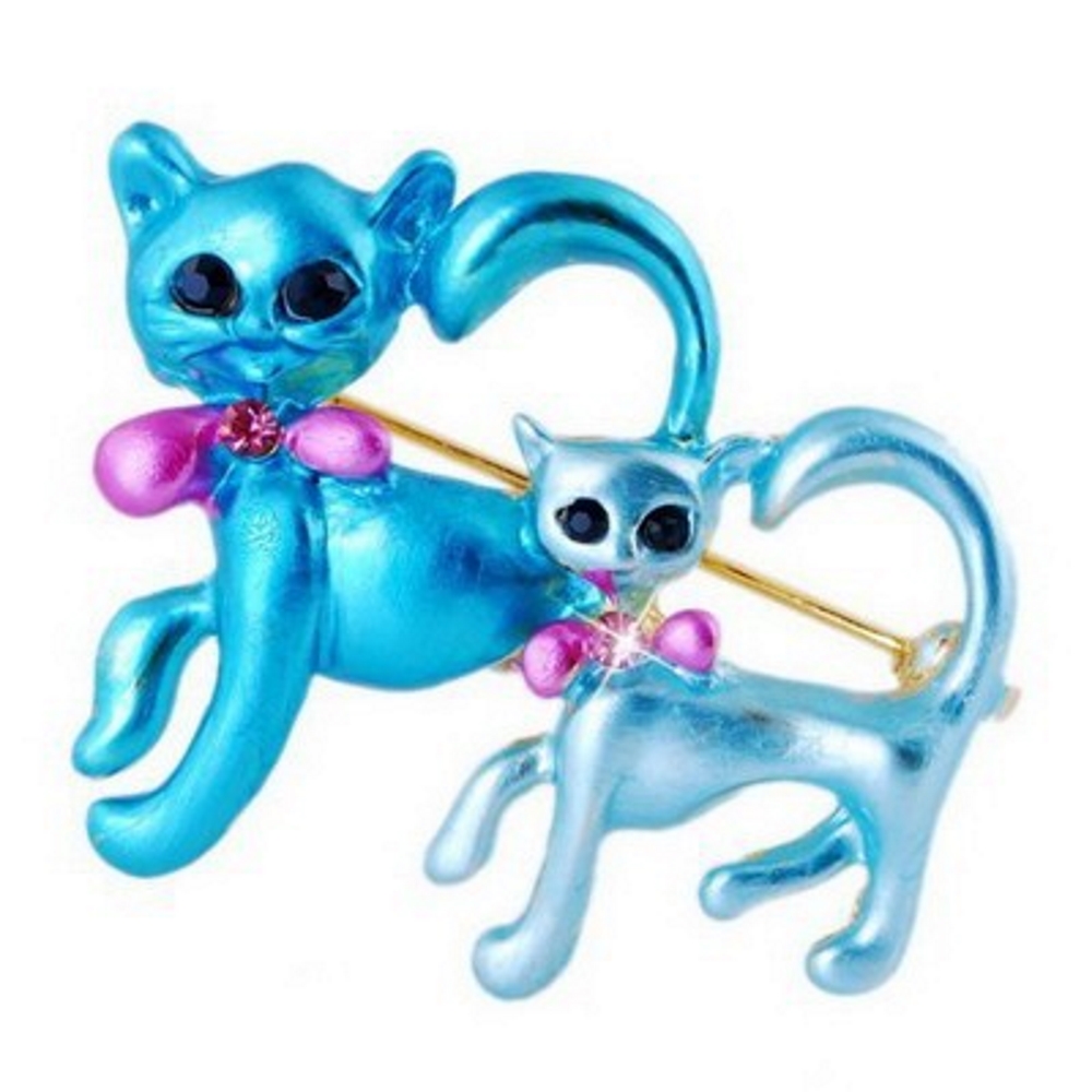 Brosch Kristall mor dotter katter - 4
