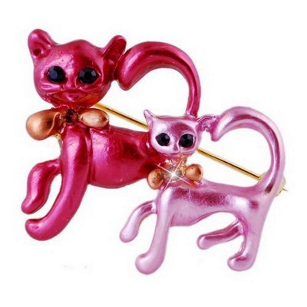 Brosch Kristall mor dotter katter - 3