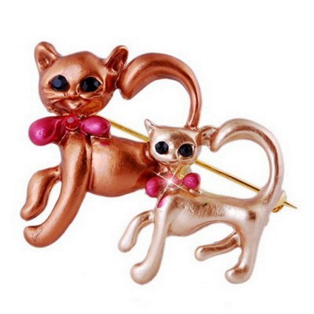 Brosch Kristall mor dotter katter - 2