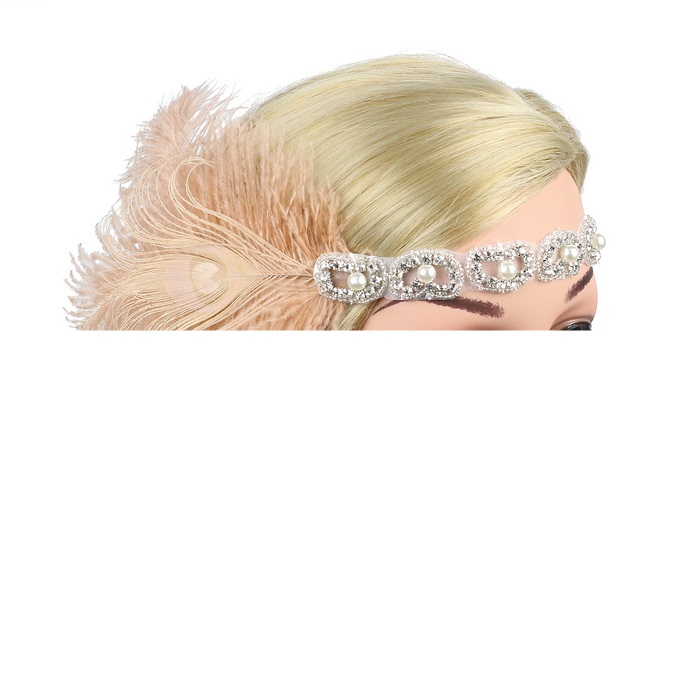 Great Gatsby 1920 Vintage diadem hårband Fjäder - 6