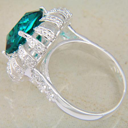 Silver RING GRÖN topas ÄDELSTEN #17 - 3