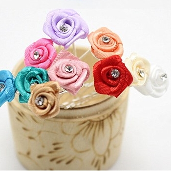 Wedding Bridal Brides ROSE Hair Pins WHITE - 3