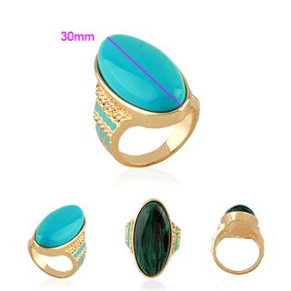 18K Guldfyllda Guld gulddoublé Filled CZ Ring BLÅ #18