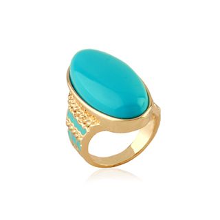 18K Guldfyllda Guld gulddoublé Filled CZ Ring BLÅ #18 - 2