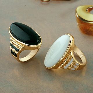 18K Guldfyllda Guld gulddoublé Filled CZ Ring BLÅ #18 - 3