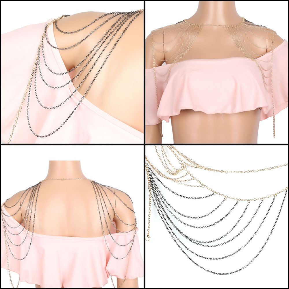 Necklace Body Chain Multi Layers Tassel 