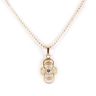 18K Gold Filled CZ Pendant white - 2