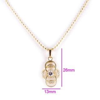 18K Gold Filled CZ Pendant white - 3