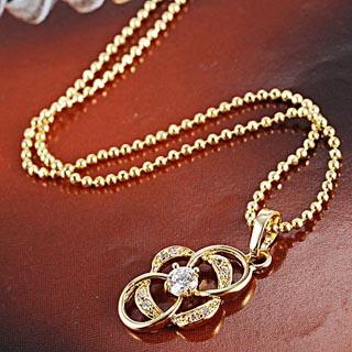 18K Gold Filled CZ Pendant white
