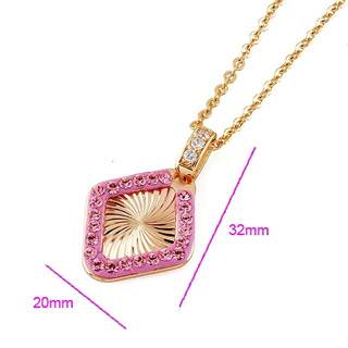 18K Gold Filled CZ Pendant white - 3