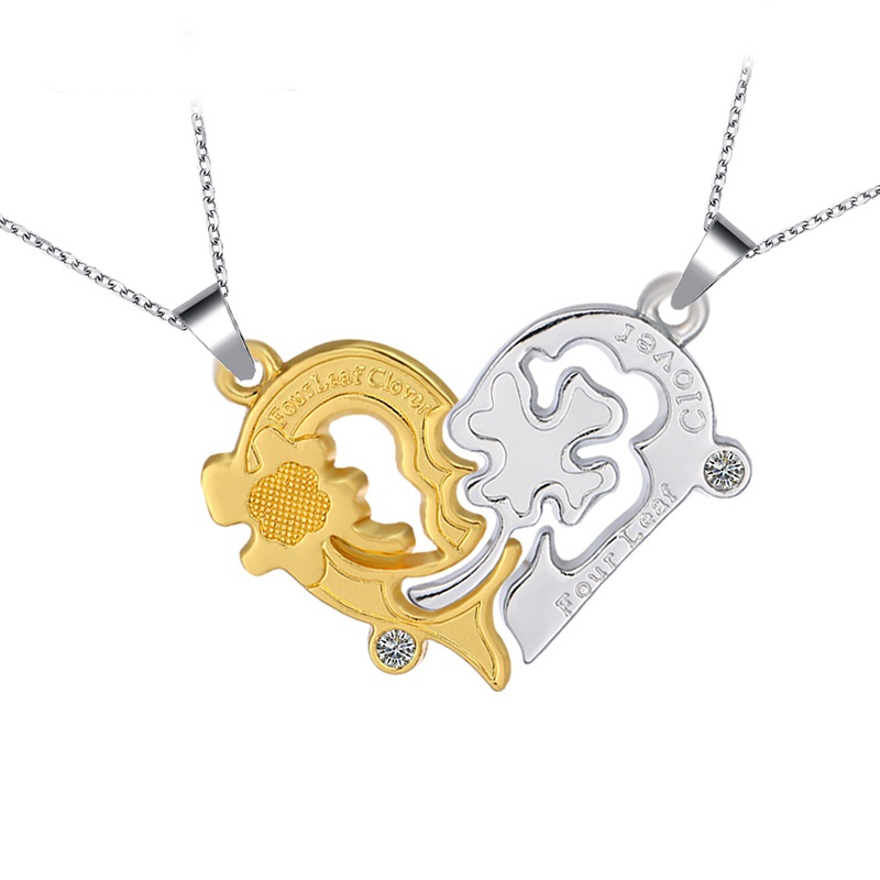 Stainless steel necklace Pendant Clover Set