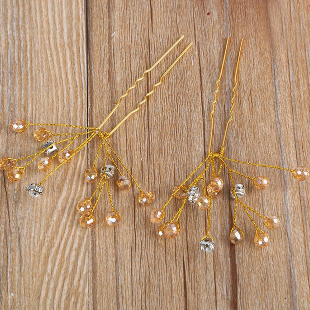 Hair Pins Wedding GOLD 2PCS - 2