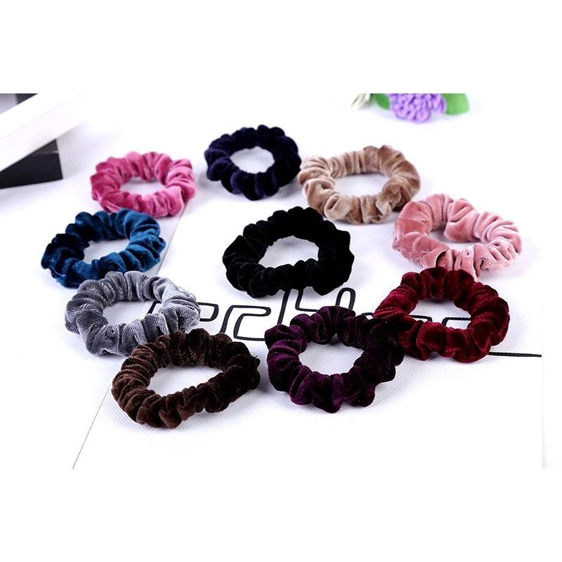 Sammet velour elastiska hårband  - 12