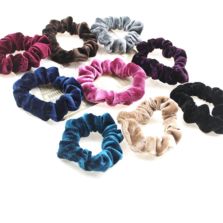 Sammet velour elastiska hårband  - 2