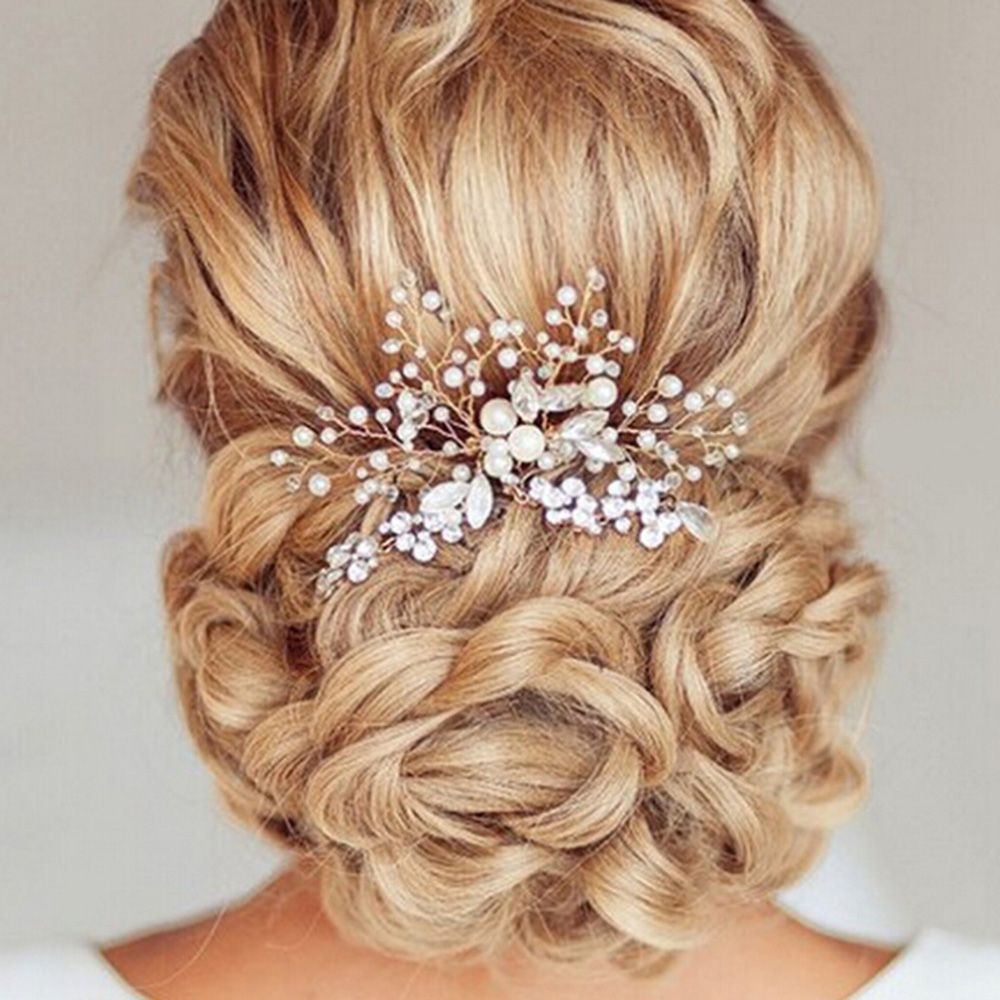 Bridal Pearl Flower Crystal Hair Pin - 7