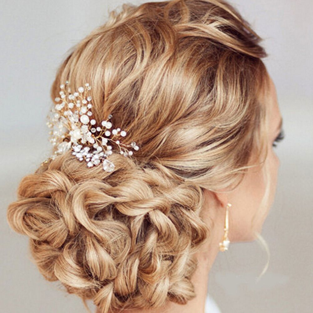 Bridal Pearl Flower Crystal Hair Pin - 5