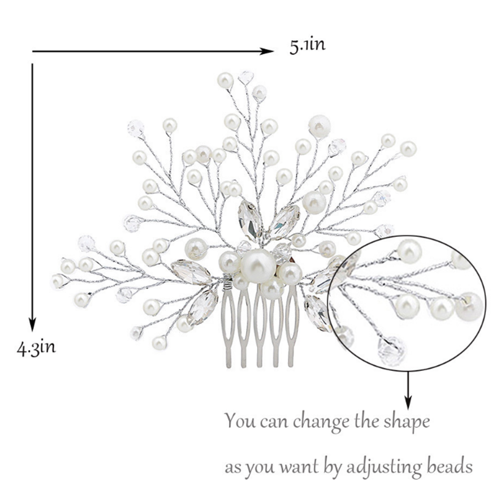 Bridal Pearl Flower Crystal Hair Pin - 2