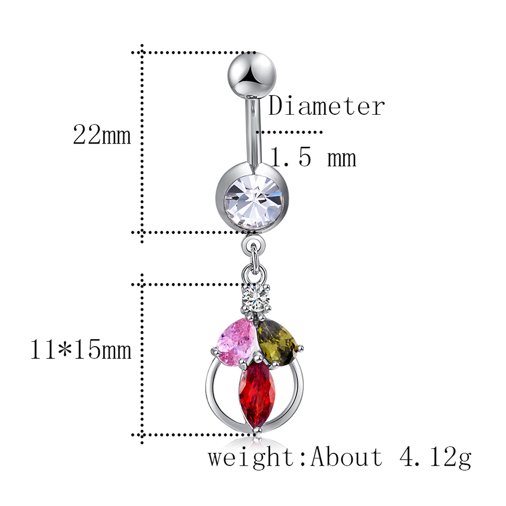 Gold Plated Navel Belly Button Ring Body Piercing Jewelry - 2