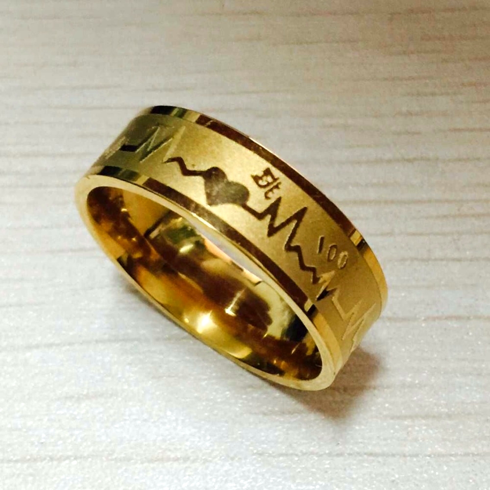 Rostfritt stål ring 8mm kärlek - 5
